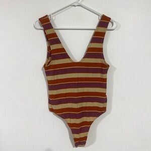 Free People Striped Bodysuit
